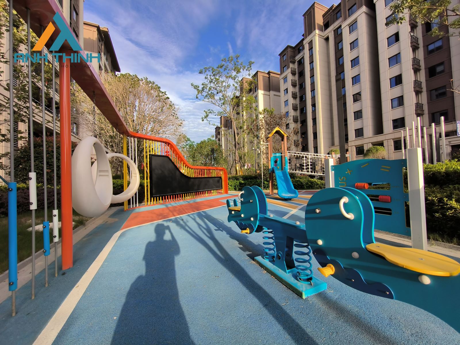 Khu vui chơi ngoài trời chung cư, thi công khu vui chơi, dochoianhthinh, đồ chơi anh thịnh