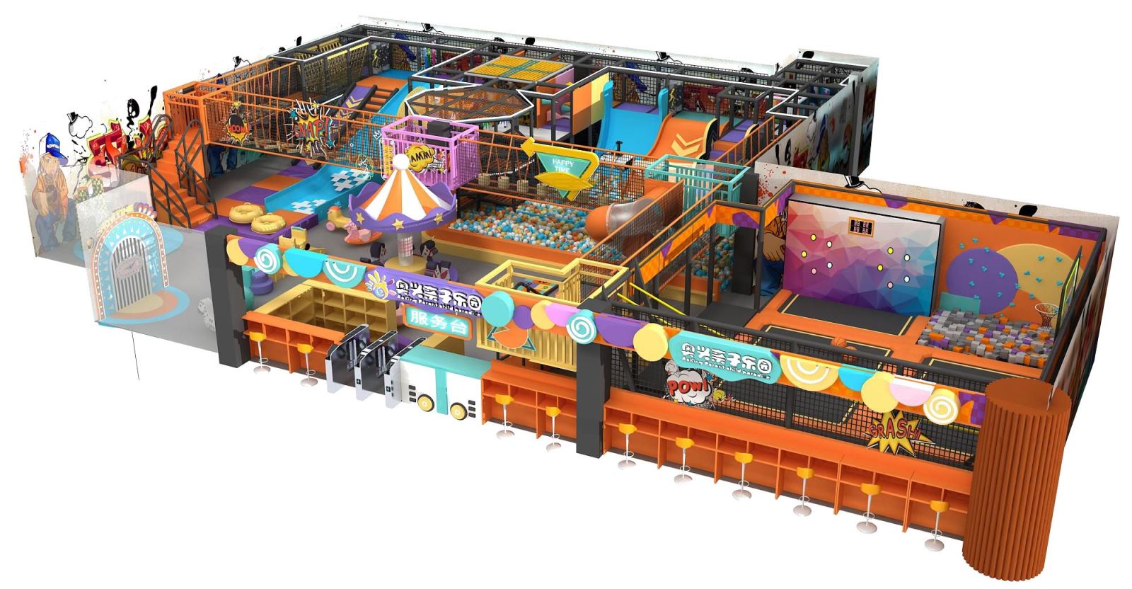 Mô hình khu vui chơi bạt nhún mẫu 1